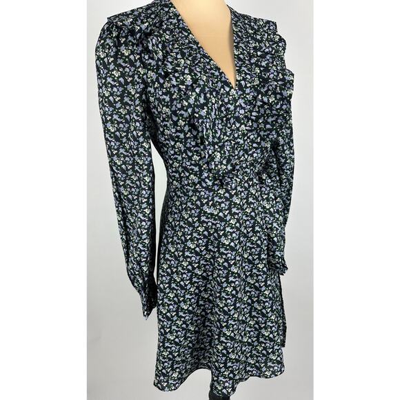 NWT English Factory Size XS Floral Wrapped Mini Dress Ruffles Feminine - Picture 3 of 16